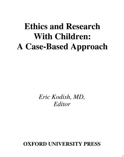 Ethics and Research with Children