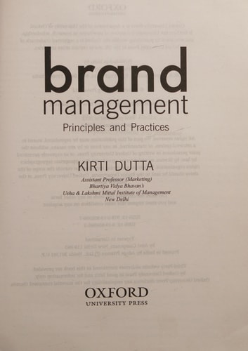 Brand Management: Principles and Practices