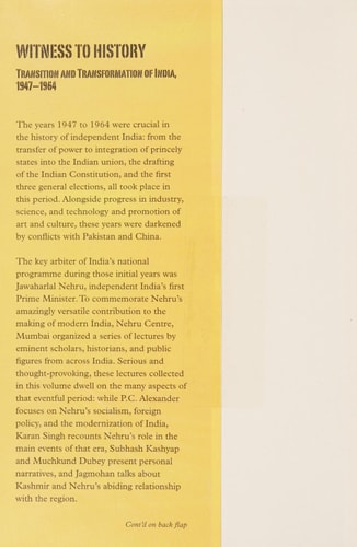 Witness to History: Transition and Transformation of India (1947-64)