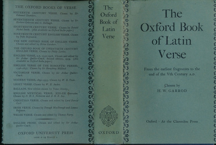 Oxford Book of Latin Verse from the Earliest Fragments