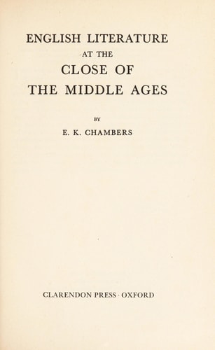 English Literature at the Close of the Middle Ages