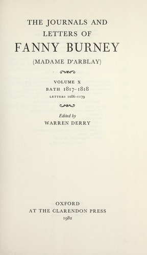 The Journals and Letters of Fanny Burney (Madame d'Arblay): Volume IX and X