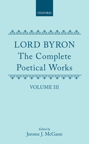 The Complete Poetical Works: Volume III