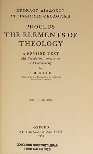 The Elements of Theology