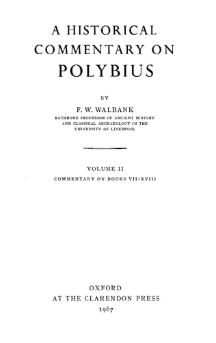 A Historical Commentary on Polybius: Vol. 2