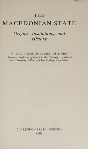 The Macedonian State: The Origins, Institutions, and History
