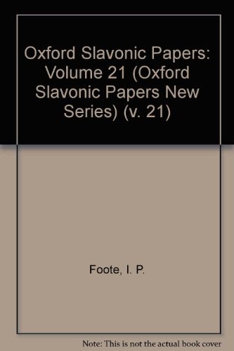 Oxford Slavonic Papers: Volume 21