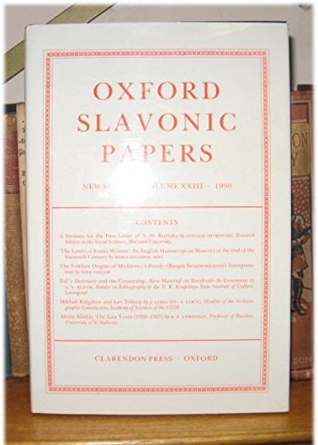 Oxford Slavonic Papers: Volume 23