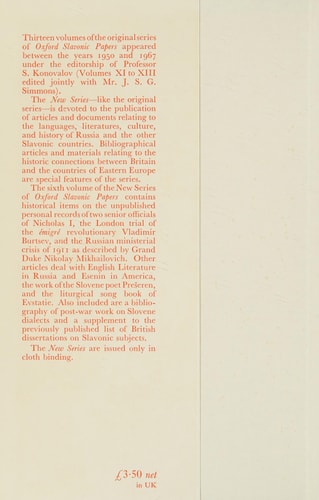 Oxford Slavonic Papers