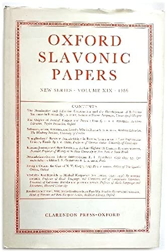 Oxford Slavonic Papers: Volume XIX