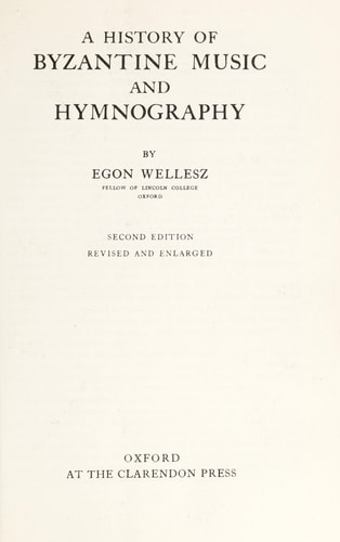 History of Byzantine Music and Hymnography