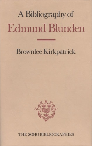 A Bibliography of Edmund Blunden