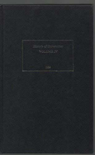History of Universities: Volume IV
