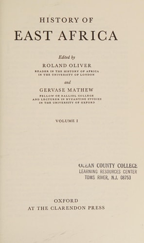 History of East Africa: Vol. 1