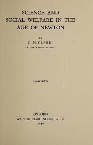 Science and Social Welfare in the Age of Newton