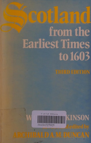 Scotland from the Earliest Times to 1603