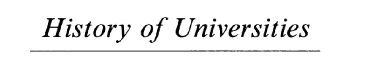 History of Universities: Volume VIII
