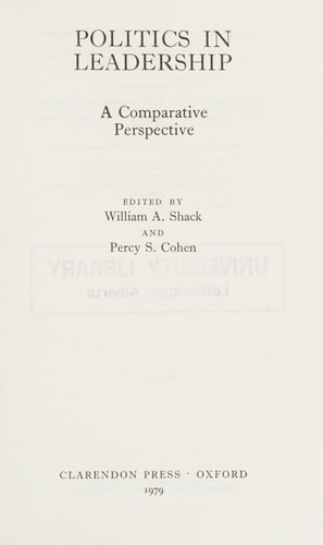 Politics in Leadership: A Comparative Perspective