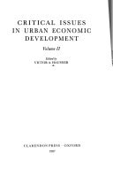 Critical Issues in Urban Economic Development: Volume II