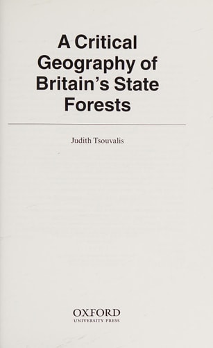 A Critical Geography of Britain's State Forests