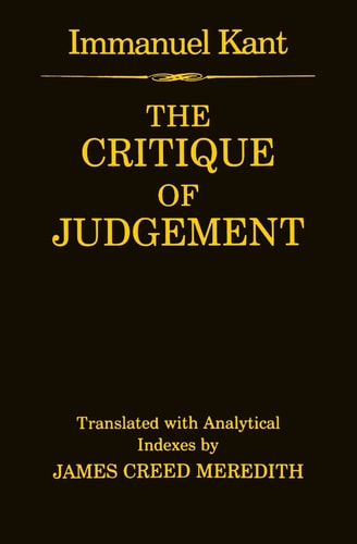 The Critique of Judgement