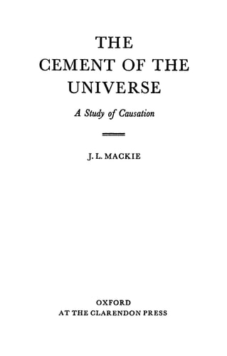 The Cement of the Universe: A Study of Causation