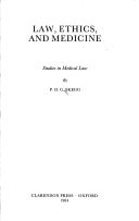 Law, Ethics and Medicine: Studies in Medical Law