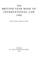 British Year Book of International Law 1980: Volume 51