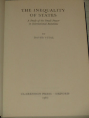 The Inequality of States: A Study of the Small in International Relations