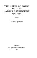 The House of Lords and the Labour Government, 1964-1970