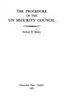 The Procedure of the U.N. Security Council