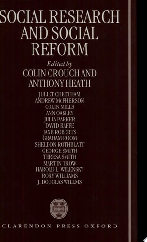 Social Research and Social Reform: Essays in Honour of A. H. Halsey