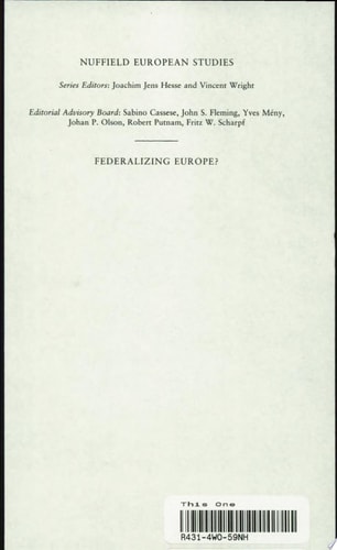 Federalizing Europe?: The Costs, Benefits, and Preconditions of Federal Political Systems