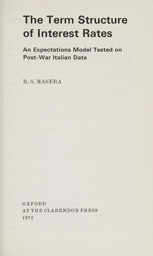 The Term Structure of Interest Rates: An Expectations Model Tested on Post-War Italian Data