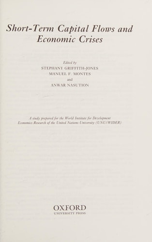 Short-Term Capital Flows and Economic Crises