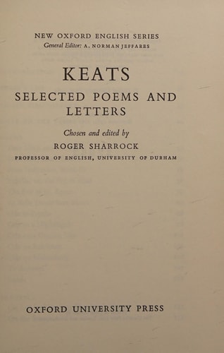 Keats: Selected Poems and Letters