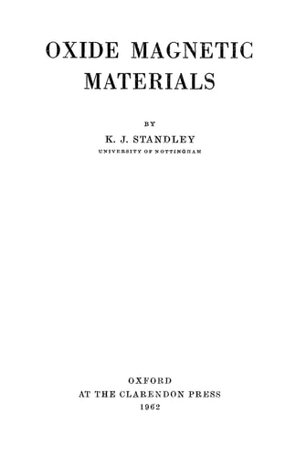 Oxide Magnetic Materials
