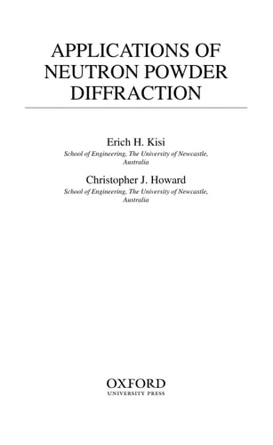 Applications of Neutron Powder Diffraction