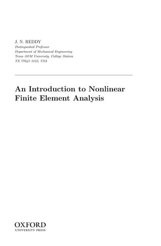 An Introduction to Nonlinear Finite Element Analysis