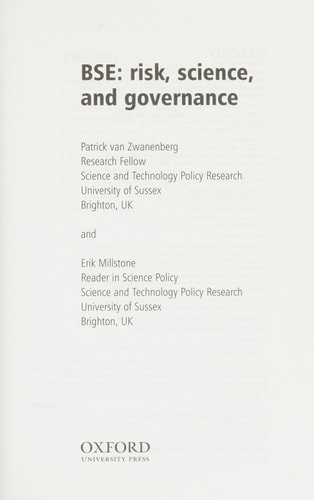 BSE: Risk, Science, and Governance