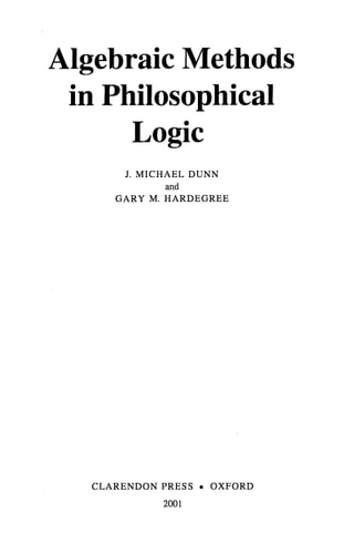 Algebraic Methods in Philosophical Logic