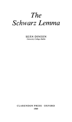 The Schwarz Lemma