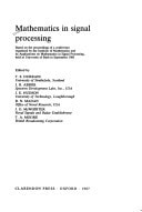 Mathematics in Signal Processing