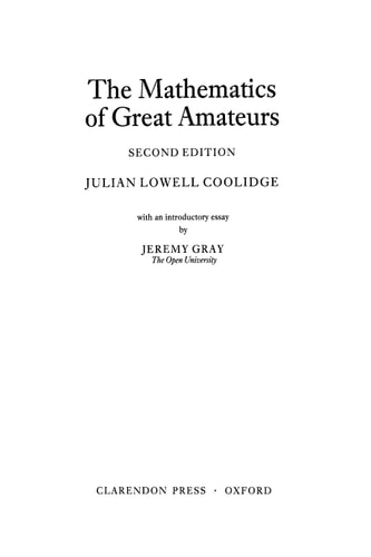 The Mathematics of Great Amateurs