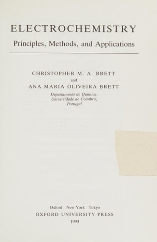 Electrochemistry: Principles, Methods, and Applications