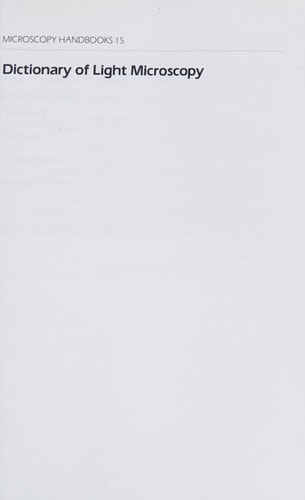 RMS Dictionary of Light Microscopy