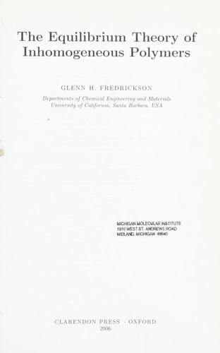 The Equilibrium Theory of Inhomogeneous Polymers