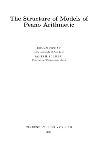 The Structure of Models of Peano Arithmetic