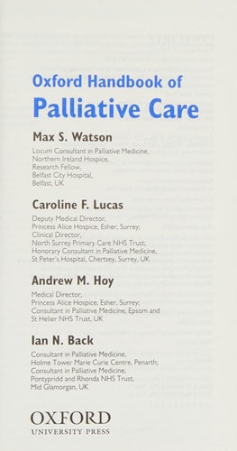 Oxford Handbook of Palliative Care