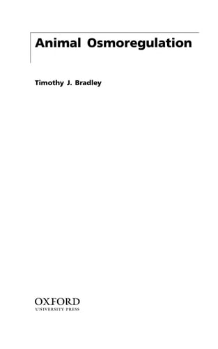 Animal Osmoregulation (Oxford Animal Biology Series)